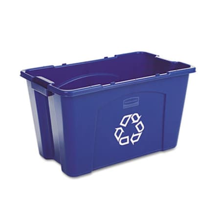 Rcp Stacking Recycle Bin  Rectangular  Polyethylene  18 gal  Blue RC32163